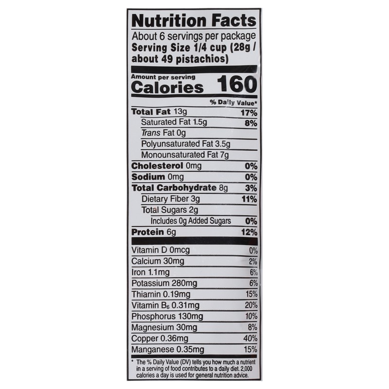 slide 5 of 5, Unsalted Pistachio Kernals, 6 ct
