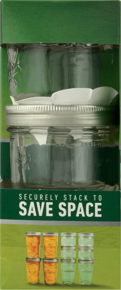 slide 2 of 3, Ball Nesting Mason Jar Set with Lids & Bands for Canning or Drinkware, Wide Mouth, Pint, 4 ct