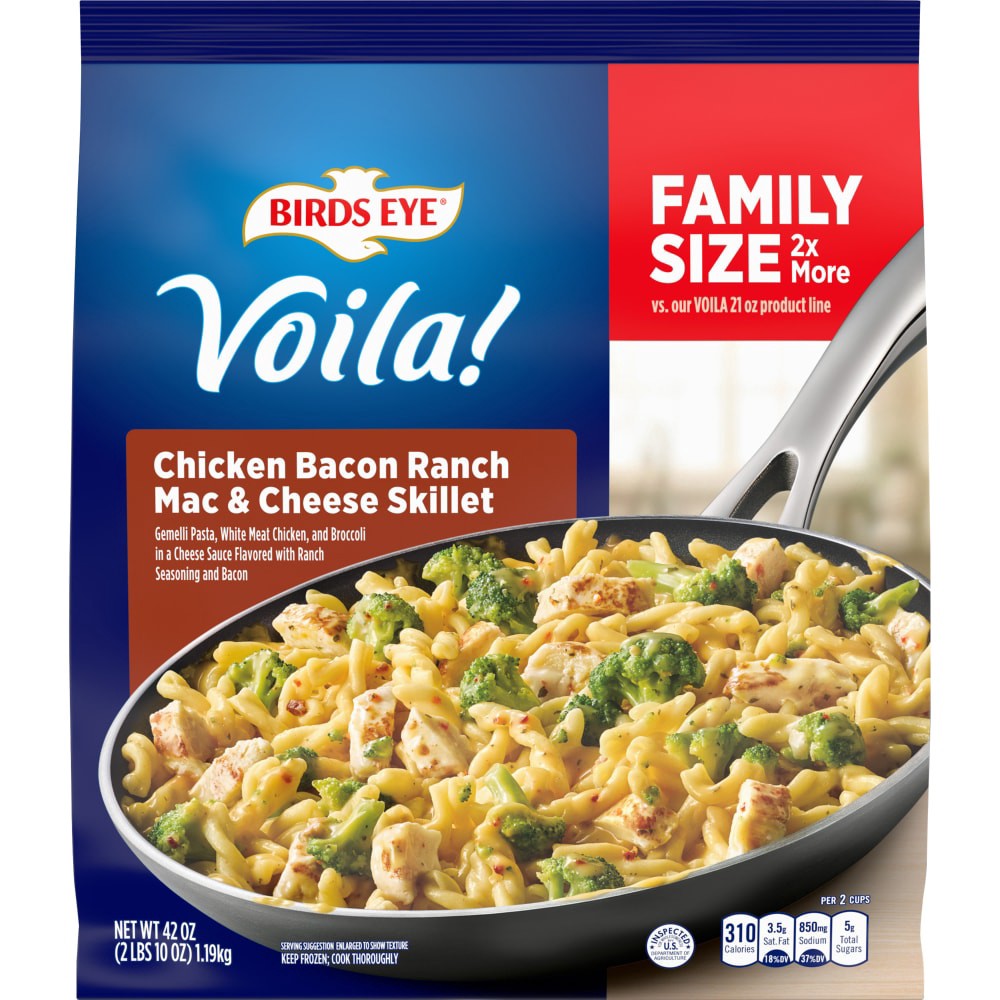 slide 2 of 2, Birds Eye Voila! Family Size Chicken Bacon Ranch Mac & Cheese Skillet Family Size 42 oz, 42 oz