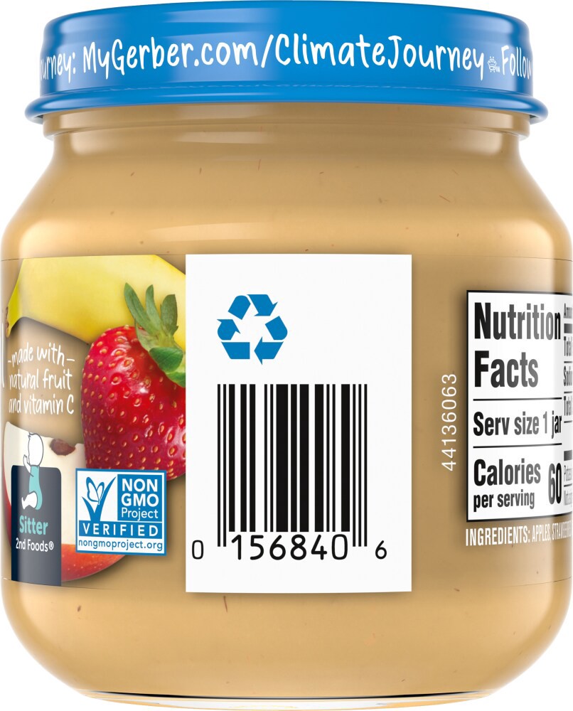 slide 5 of 5, Gerber 2nd Foods Natural for Baby Baby Food, Apple Strawberry Banana, 4 oz Jar, 4 oz