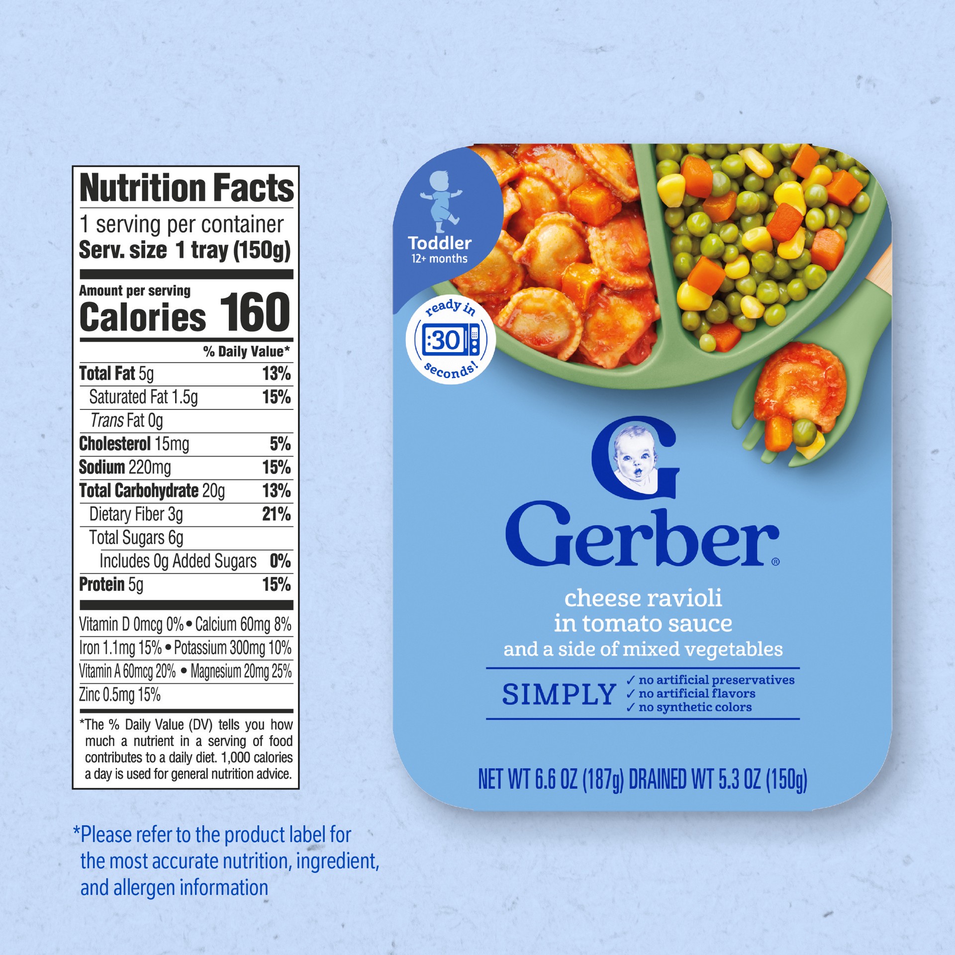 slide 4 of 6, Gerber Mealtime for Toddler Cheese Ravioli In Tomato Sauce 6.6 oz Meals Bowl, 6.6 oz