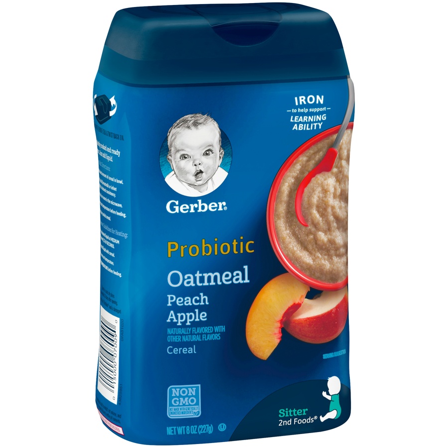 slide 6 of 8, Gerber 2nd Foods Oatmeal Peach, Apple & Carrot, 8 oz
