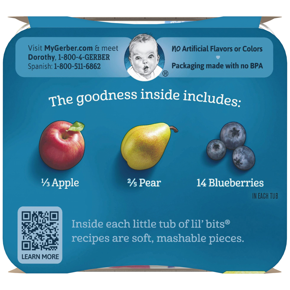 slide 3 of 4, Gerber 3rd Foods Lil' Bits Pear Apple Berry Baby Food, 2 ct; 5 oz