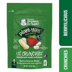 Gerber Toddler Food Organic Lil Crunchies Plant-tastic Berry Blend Toddler Snacks