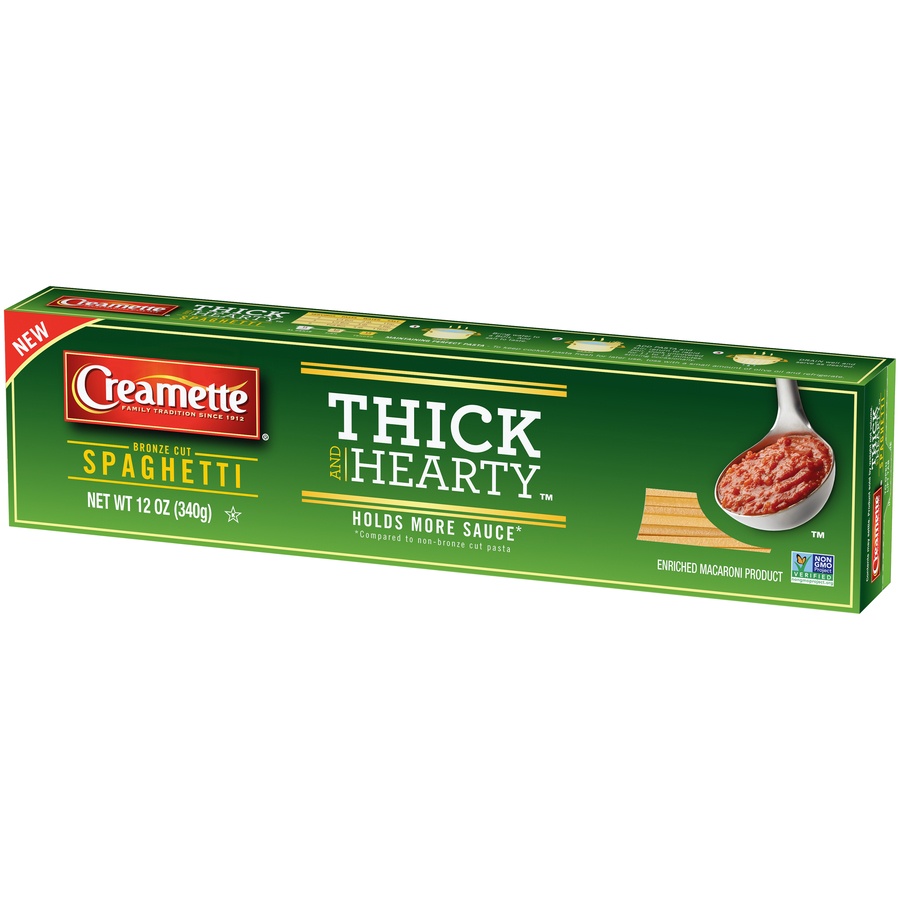 slide 3 of 8, Creamette Thick&Hearty Spaghetti, 12 oz