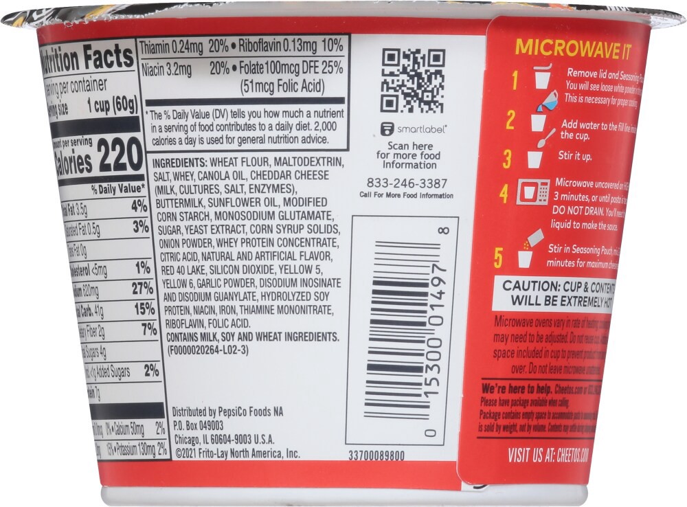 slide 4 of 5, Cheetos Mac'N Cheese Pasta With Flavored Sauce Flamin' Hot Flavor 2.11 Oz, 2.11 oz