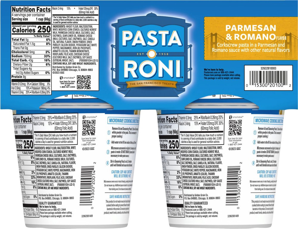 slide 4 of 5, Pasta Roni Pasta, Parmesan & Romano Flavor, Value Pack, 4 ct