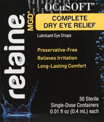 Retaine MGD Ocusoft Lubricant Eye Drops - 30 x 0.01 fl oz Containers