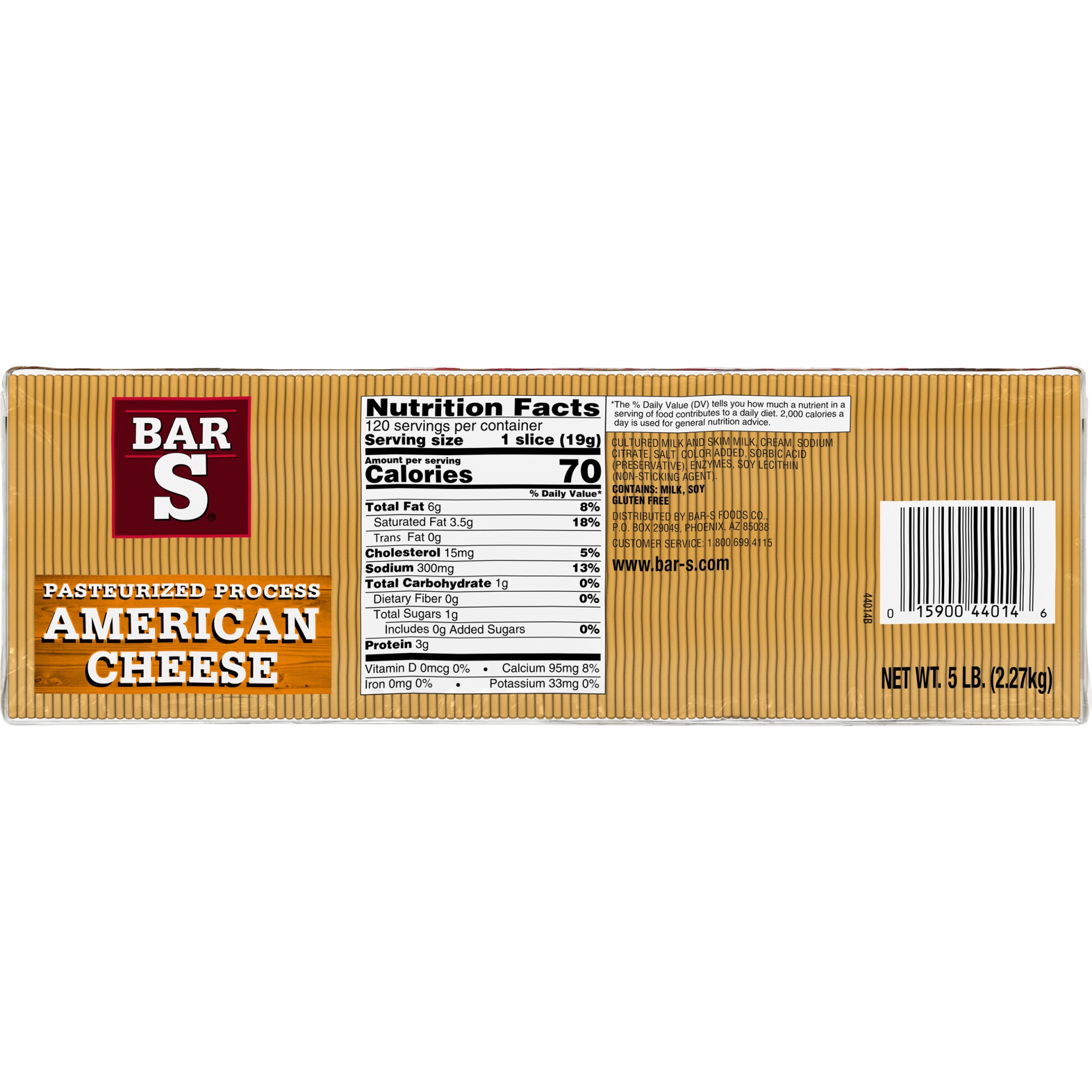 slide 6 of 8, Bar-S Amer Sli Cheese, 5 lb