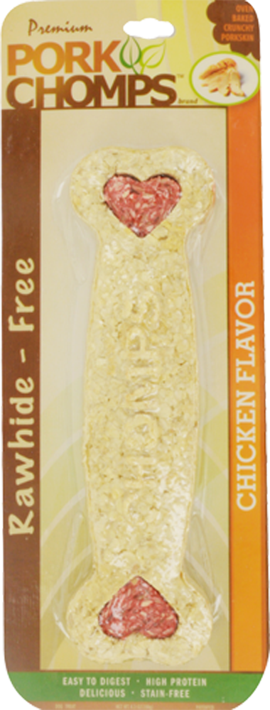 slide 1 of 1, Pork Chomps Rawhide - Free Chicken Flavor, 1 ct