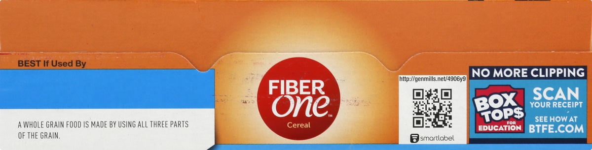 slide 9 of 10, Fiber One Cereal, Original Bran, High Fiber Cereal Made with Whole Grain, 19.6 oz, 19.6 oz