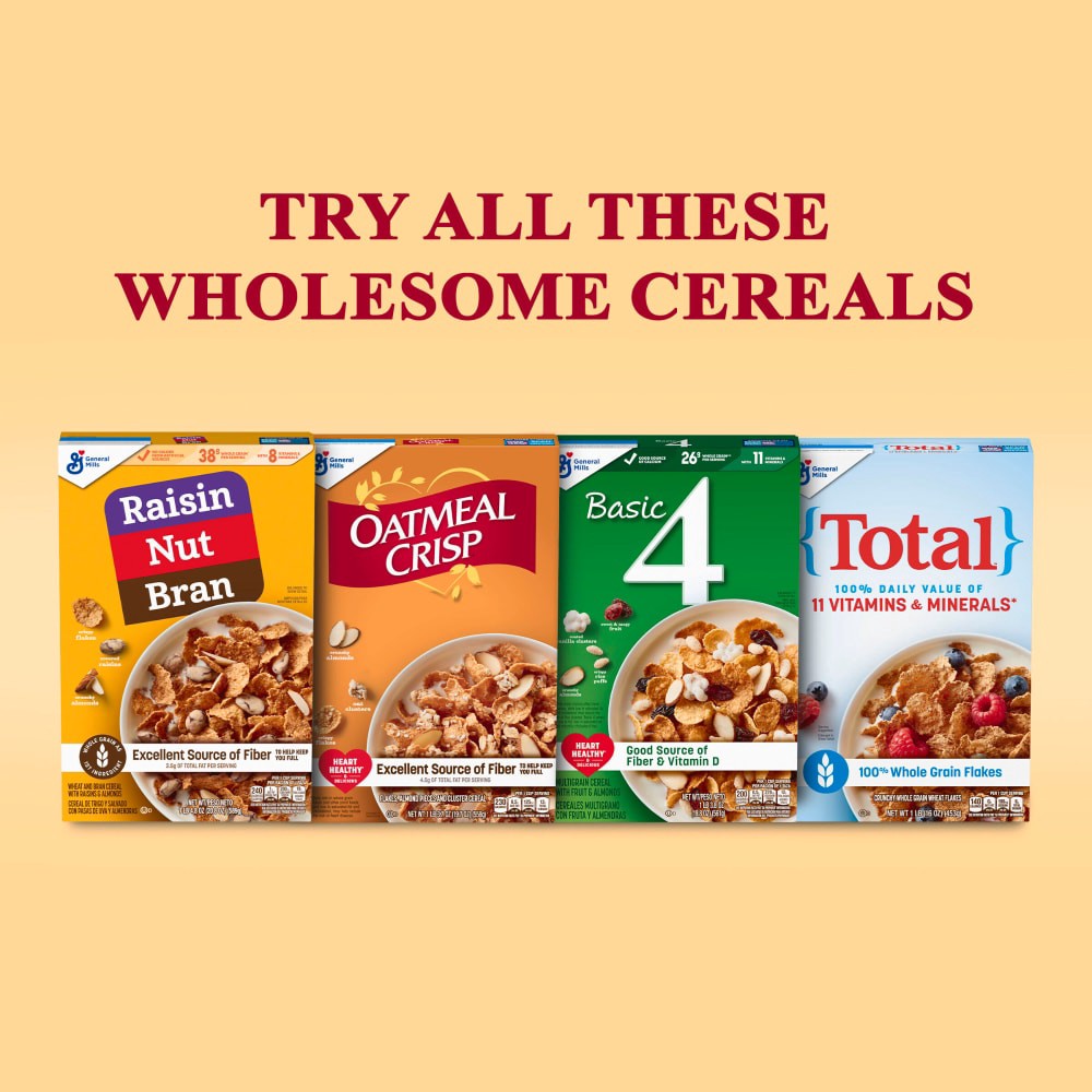 slide 4 of 6, General Mills Raisin Nut Bran Cereal, High Fiber Cereal Made with Whole Grain, 20.8 oz, 20.8 oz