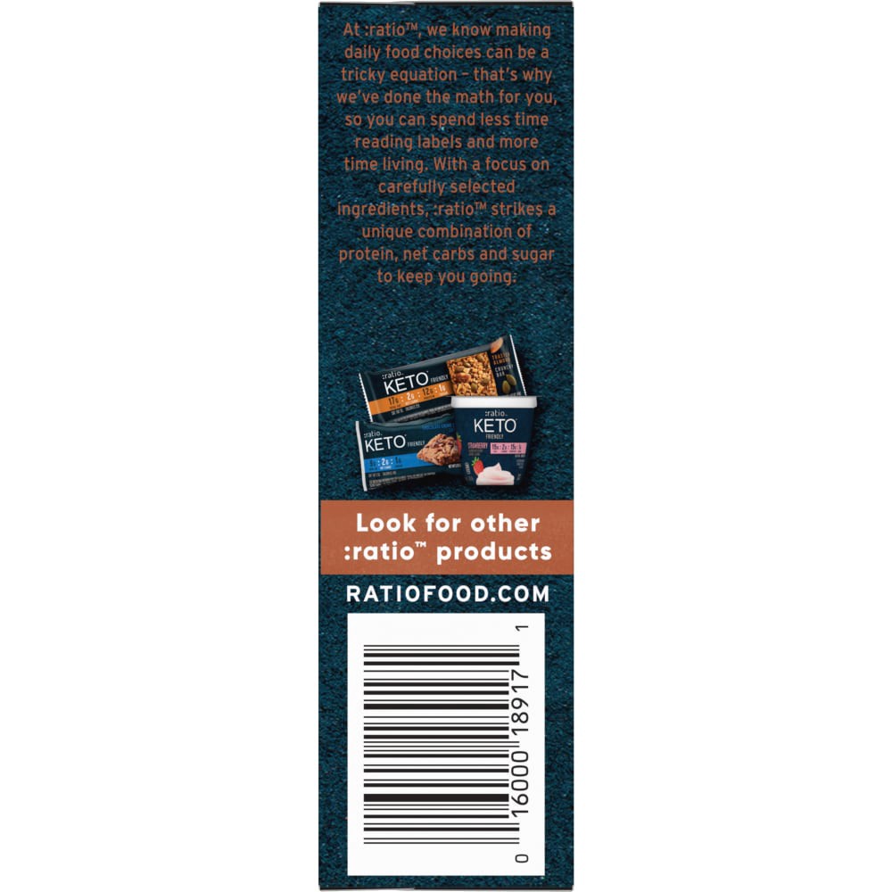 slide 4 of 6, :ratio Keto Friendly Chocolate Nut Chewy Bars 4 Count, 4 ct