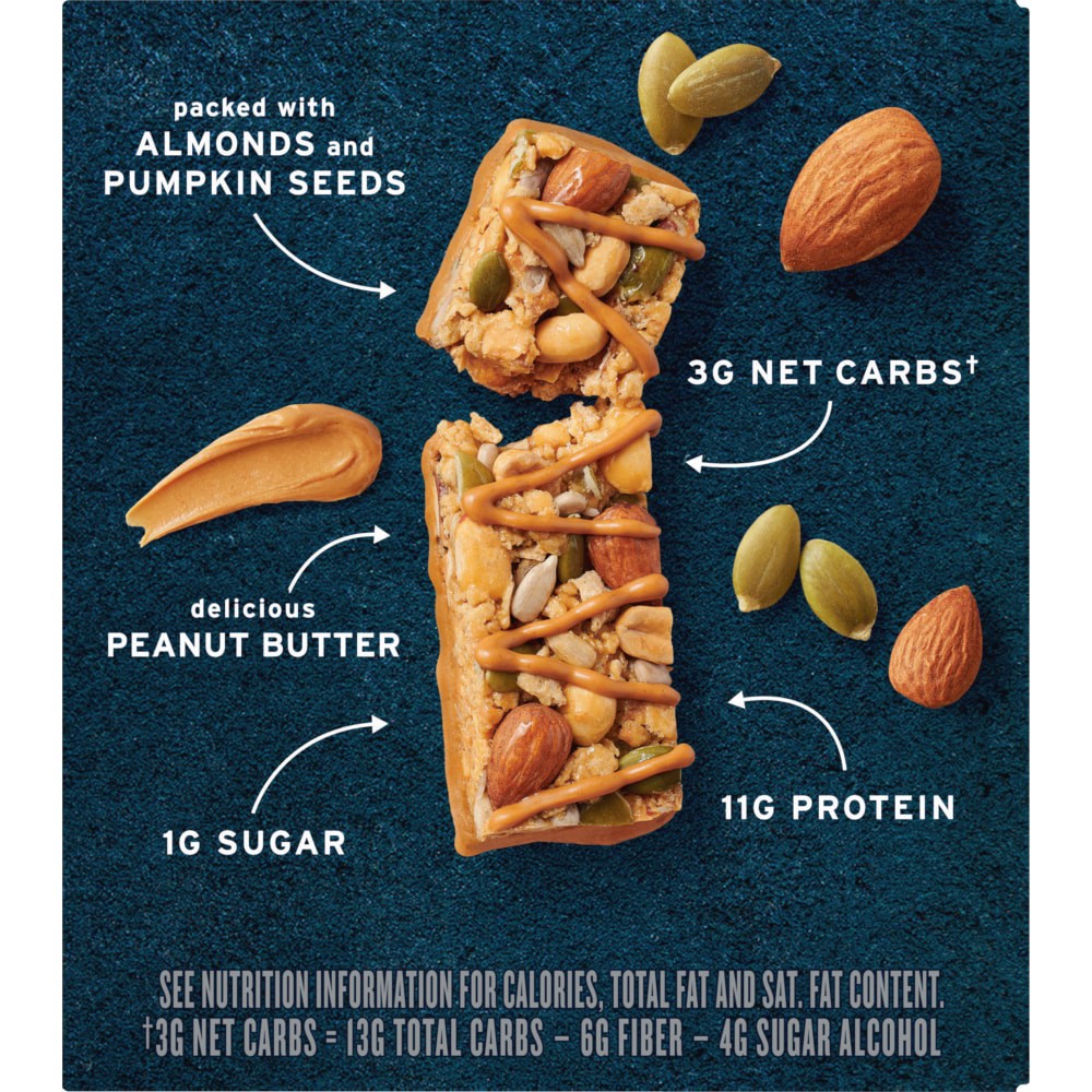 slide 2 of 6, :ratio Keto Friendly Peanut Butter Almond Chewy Bars 4 Count, 4 ct