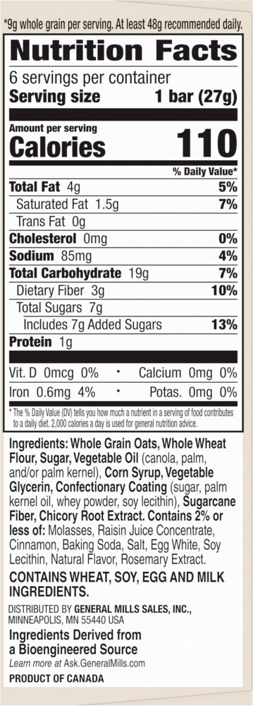 Cinnamon Toast Crunch Soft Baked Oat Bars 6 Count, 5.76 OZ 6 ct | Shipt