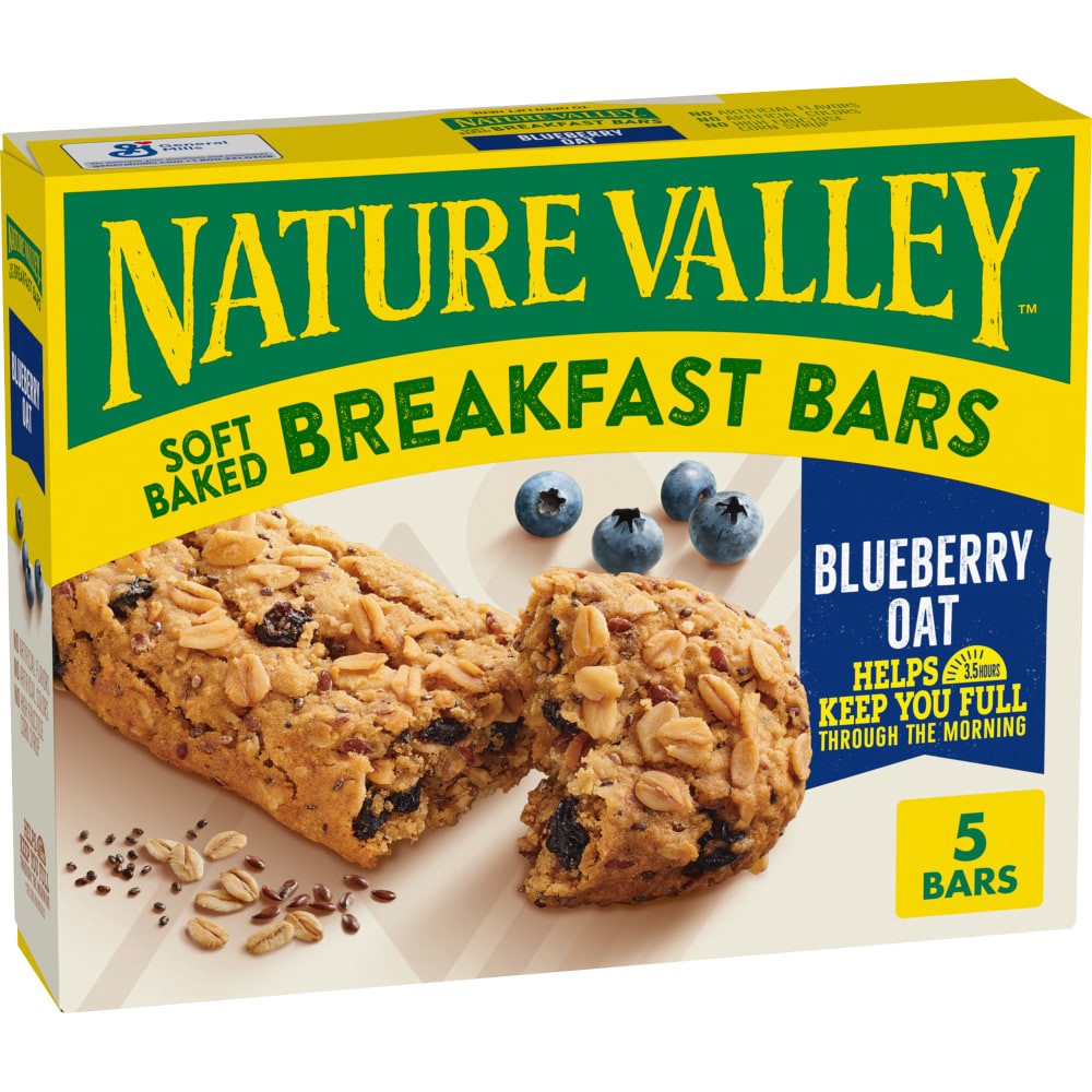slide 4 of 6, Nature Valley Soft Baked Breakfast Bars, Blueberry Oat, Morning Snacks, 5 Bars, 8.85 oz, 5 ct