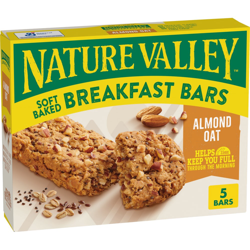 slide 5 of 6, Nature Valley Soft Baked Breakfast Bars, Almond Oat, Morning Snacks, 5 Bars, 8.85 oz, 5 ct