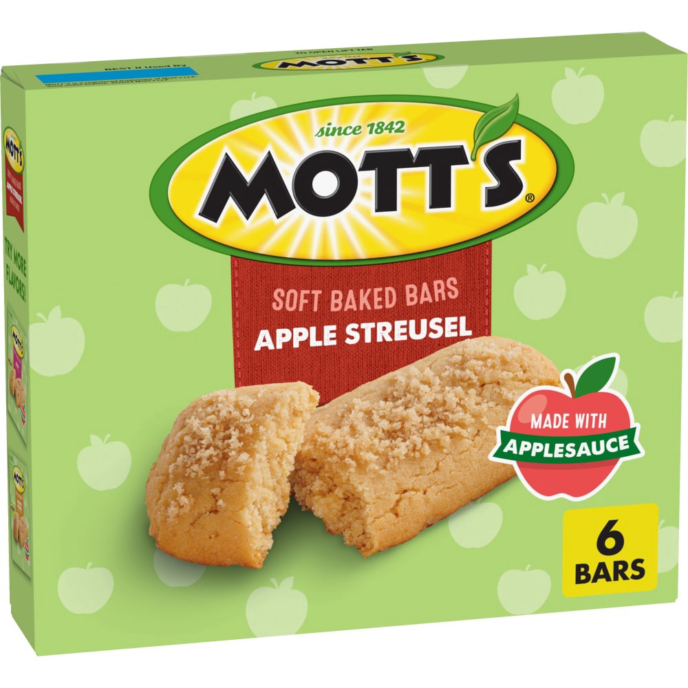 slide 6 of 6, Mott's Soft Baked Bars, Apple Streusel, Made With Applesauce, 6 Count, 5.76 oz, 6 ct