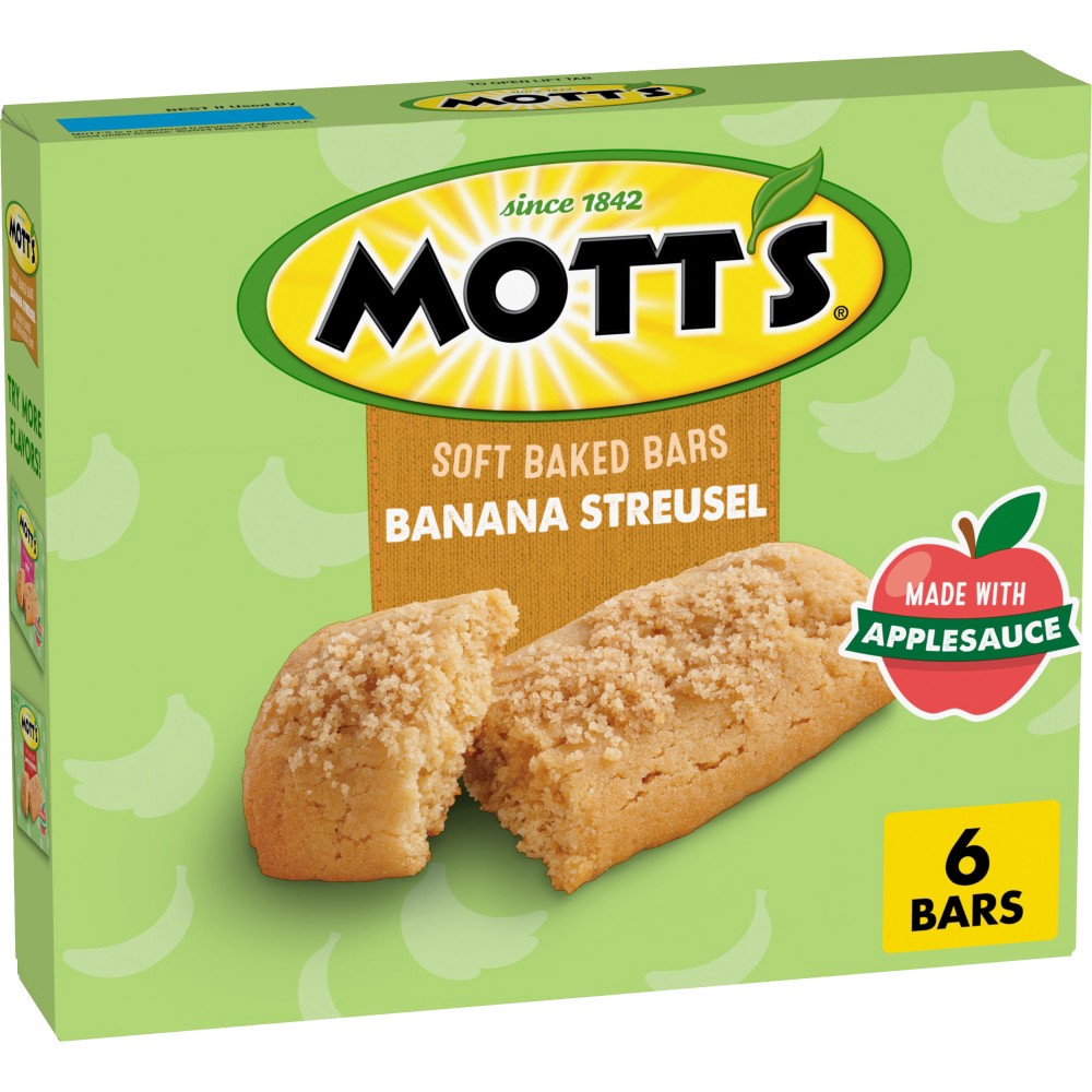 slide 2 of 6, Mott's Soft Baked Bars, Banana Streusel, Made With Applesauce, 6 Count, 5.76 oz, 6 ct