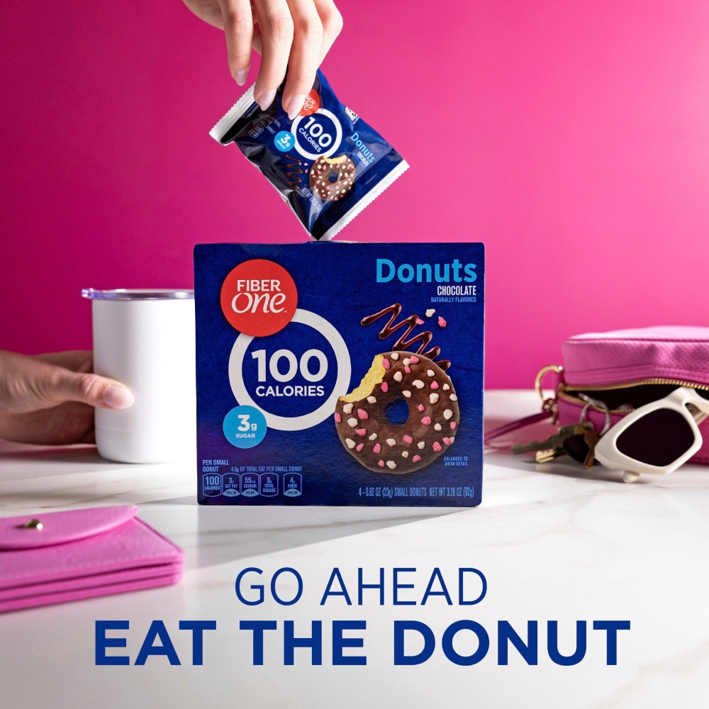 slide 3 of 6, Fiber One Chocolate Donuts 4 Count, 3.28 OZ, 4 ct