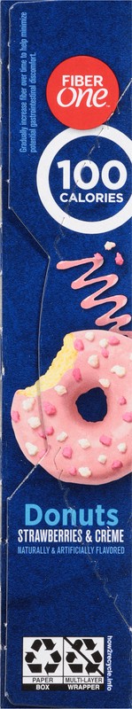 slide 4 of 5, Fiber One Strawberries & Crème Donuts 4 Count, 4 ct
