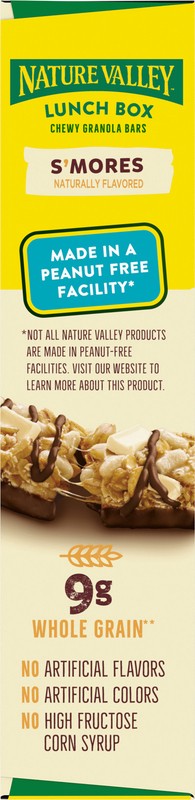 slide 3 of 5, Nature Valley Peanut-Free Chewy Granola Bars, S'mores, Made in a Peanut Free Facility, 5 Bars, 4.6 oz, 5 ct