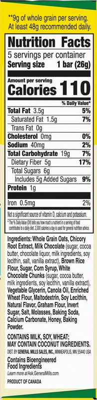 slide 4 of 5, Nature Valley Peanut-Free Chewy Granola Bars, S'mores, Made in a Peanut Free Facility, 5 Bars, 4.6 oz, 5 ct