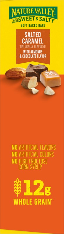 slide 3 of 5, Nature Valley Soft Baked Sweet and Salty Bars, Salted Caramel, Made with Whole Grain, 5 Bars, 6.2 oz, 5 ct