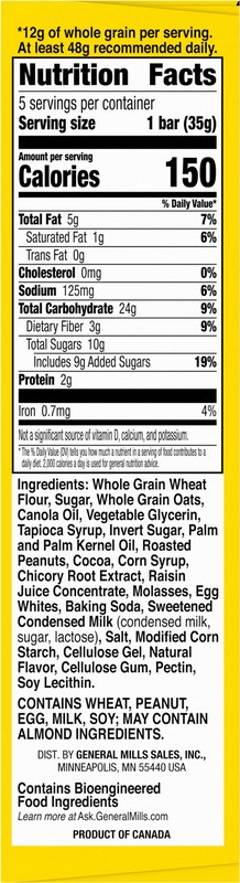 slide 2 of 5, Nature Valley Soft Baked Sweet and Salty Bars, Chocolate Turtle, Made with Whole Grain, 5 Bars, 6.2 oz, 5 ct