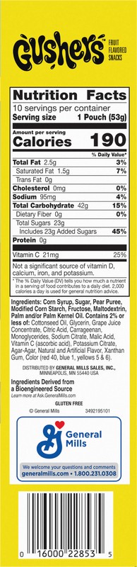 slide 2 of 5, Fruit Gushers Tropical King Size Fruit Flavored Snacks 10 Count, 10 ct