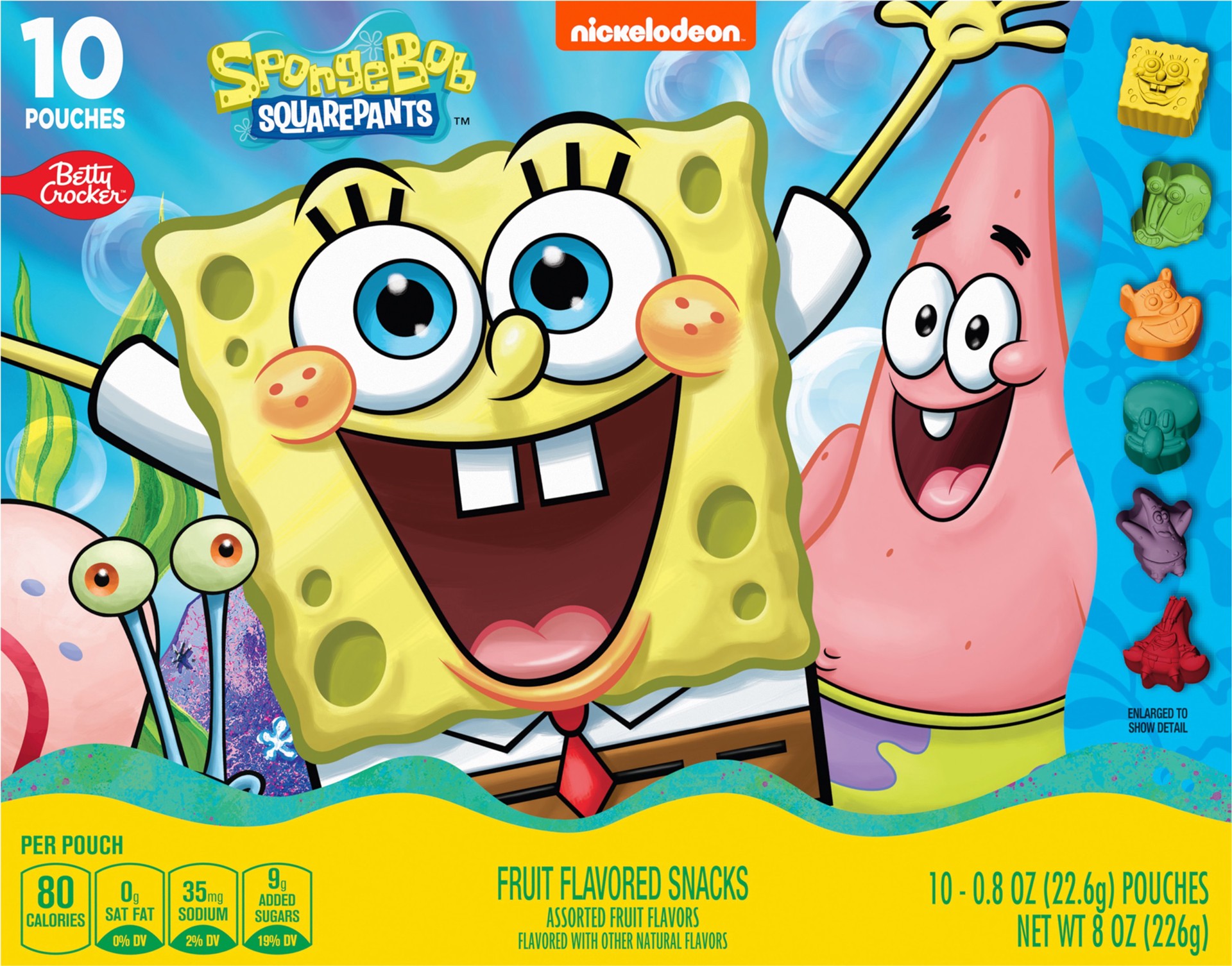 slide 3 of 4, Betty Crocker Fruit Flavored Snacks, Nickelodeon SpongeBob SquarePants, Assorted Fruit Flavors, 10 ct