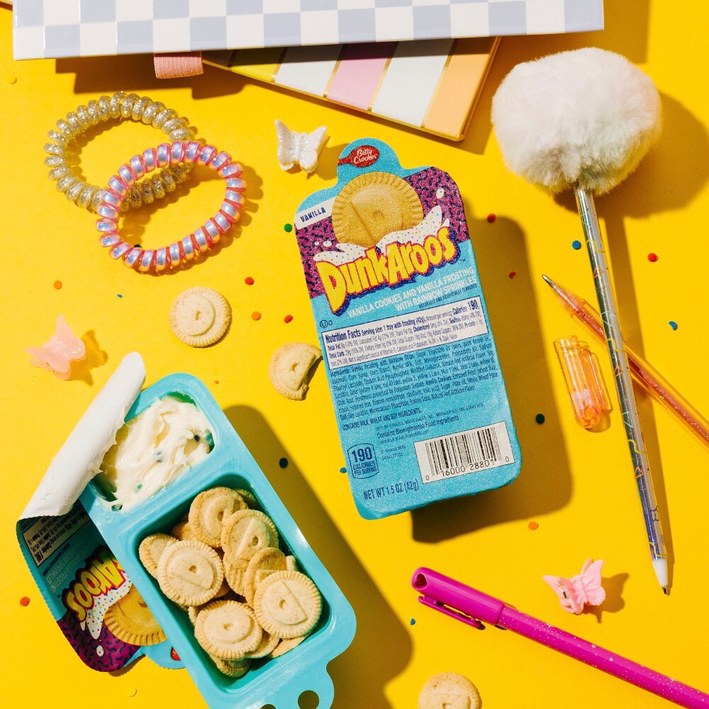 slide 5 of 6, Dunkaroos Vanilla Cookies and Vanilla Frosting, Rainbow Sprinkles, 1.5 oz, 1.5 oz