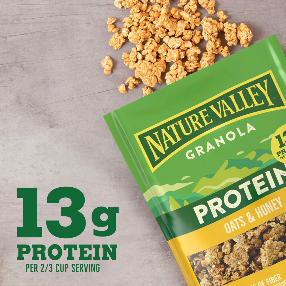 slide 4 of 6, Nature Valley Protein Granola, Oats and Honey, Resealable Bag- 11 oz, 11 oz