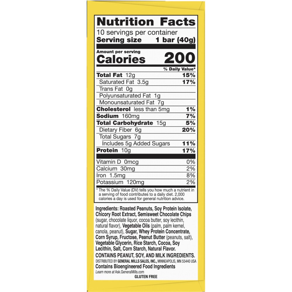 slide 5 of 6, Nature Valley Chewy Protein Granola Bars, Peanut Butter Dark Chocolate, 10 Bars, 14.2 OZ, 10 ct