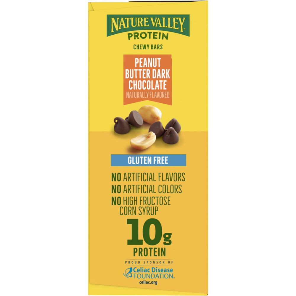 slide 6 of 6, Nature Valley Chewy Protein Granola Bars, Peanut Butter Dark Chocolate, 10 Bars, 14.2 OZ, 10 ct