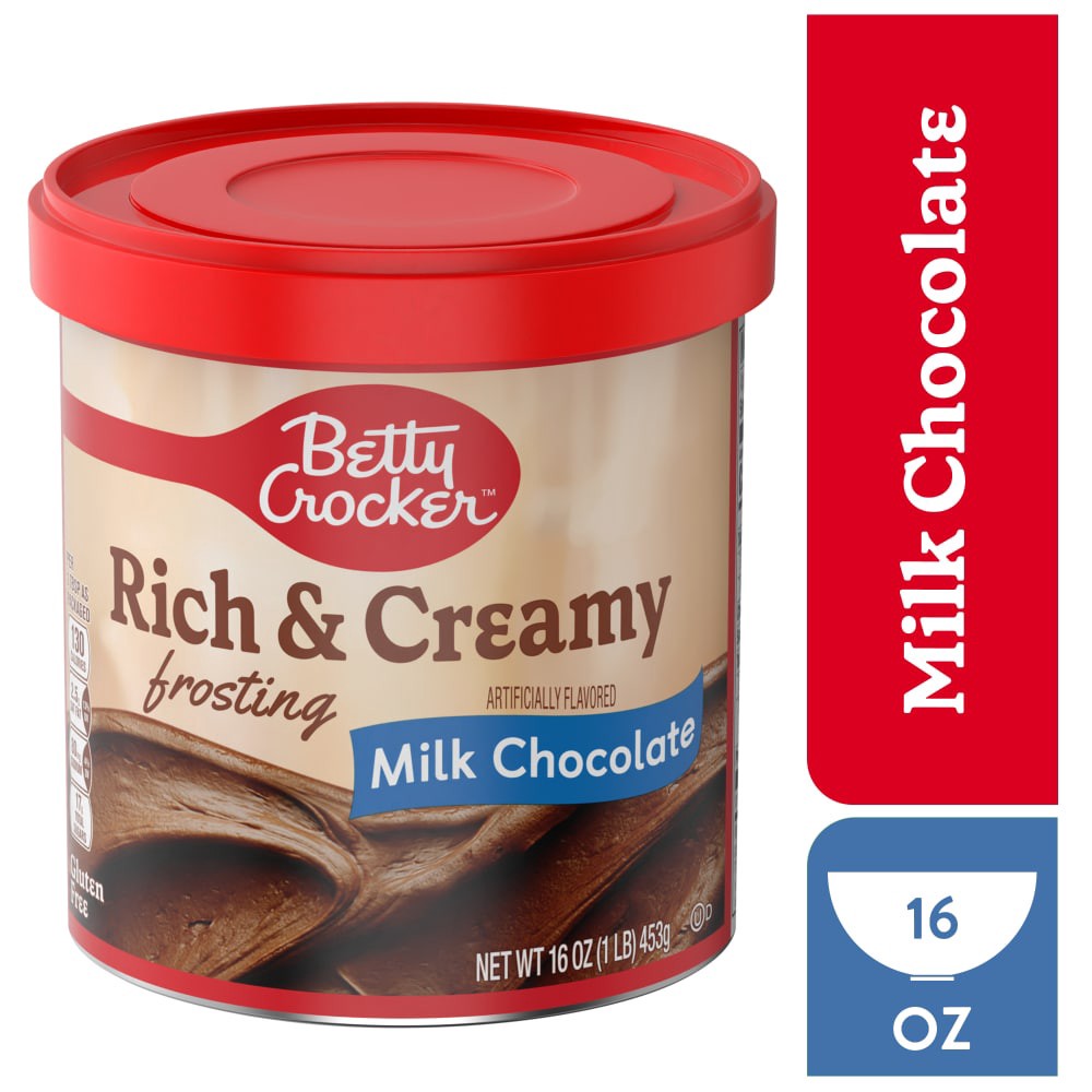 slide 3 of 6, Betty Crocker Rich and Creamy Milk Chocolate Frosting, Gluten Free, 16 oz, 16 oz