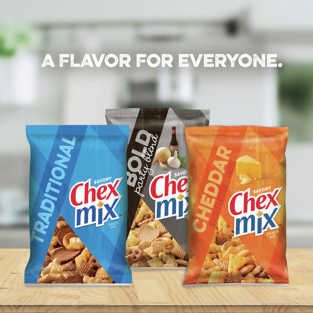 slide 3 of 6, Chex Mix Cheddar Snack Mix, Single Serve Snack Bags, Multipack, 10 Ct, 17.5 oz, 10 ct