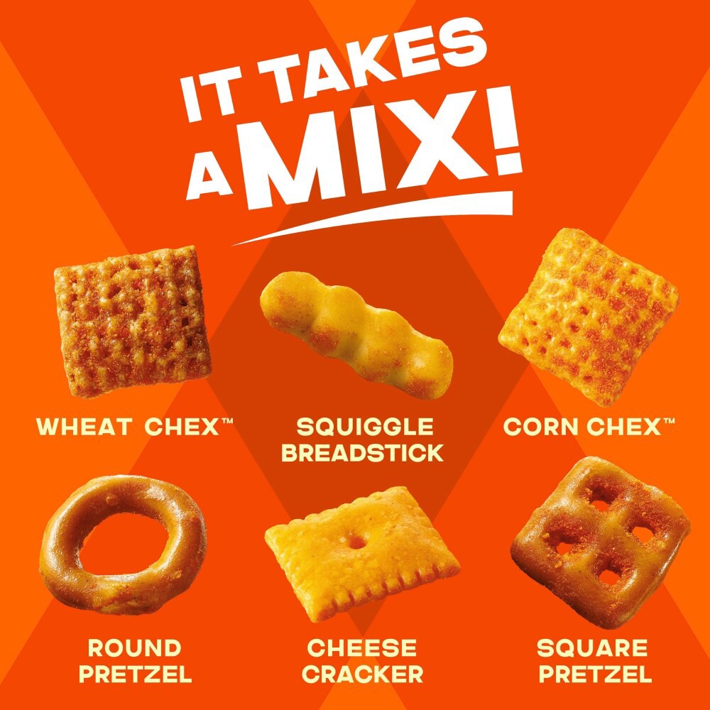slide 2 of 6, Chex Mix Cheddar Snack Mix, Single Serve Snack Bags, Multipack, 10 Ct, 17.5 oz, 10 ct