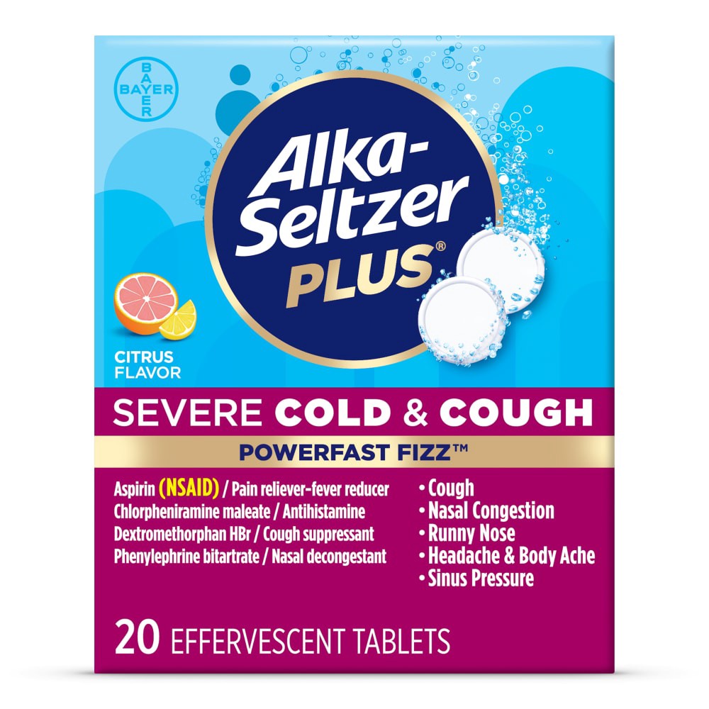 slide 1 of 5, Alka-Seltzer Plus Cold Cough Power, 20 ct