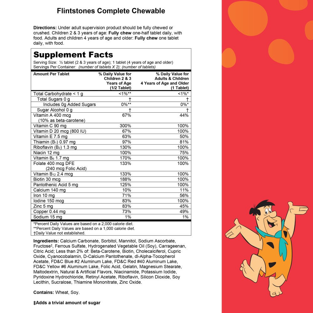 slide 3 of 4, Flintstones FLINSTONES Complete Chewable Tablets 90ct. 24cs., 90 ct