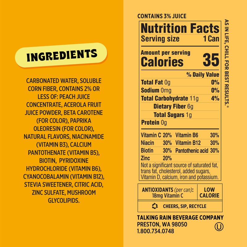 slide 3 of 4, Popwell Tropical Mango Prebiotic Soda 12 fl oz, 12 fl oz