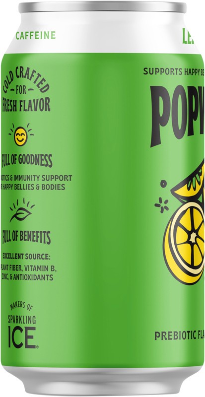 slide 3 of 4, Popwell Lemon Lime Prebiotic Soda 12 fl oz, 12 oz