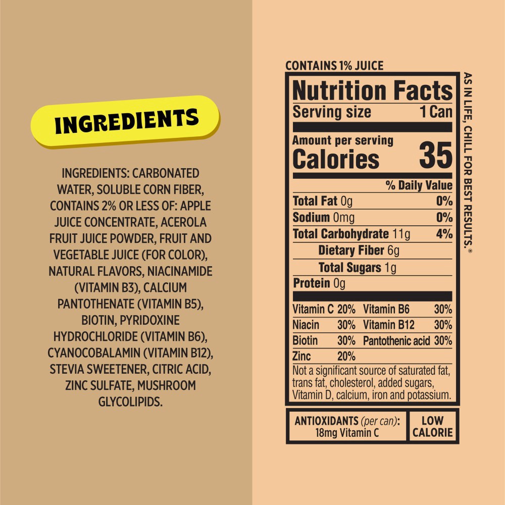 slide 4 of 5, Popwell™ Root Beer Prebiotic Soda Can, 7.5 fl oz