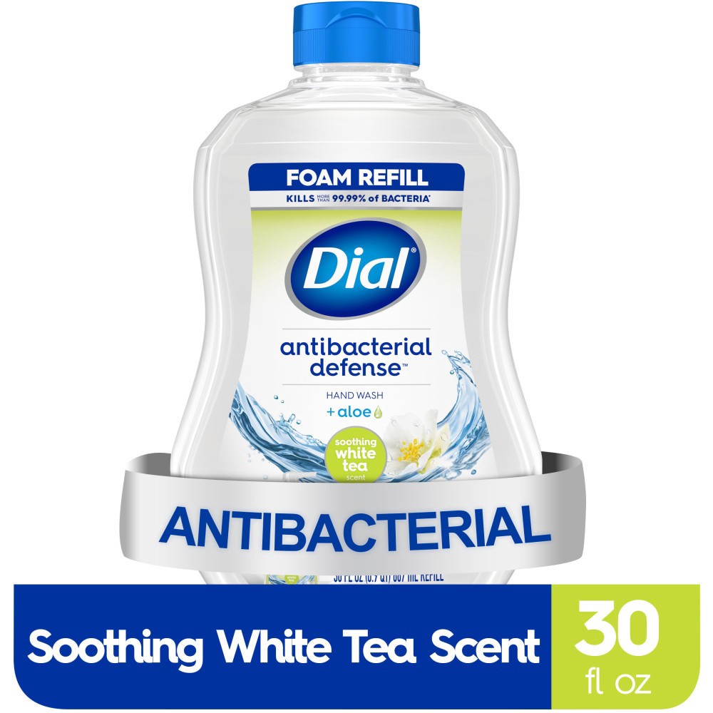 slide 6 of 6, Dial Antibacterial Foaming Hand Wash Refill, Soothing White Tea, 30 Ounce, 30 fl oz