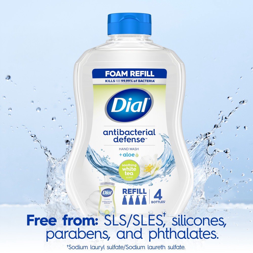 slide 4 of 6, Dial Antibacterial Foaming Hand Wash Refill, Soothing White Tea, 30 Ounce, 30 fl oz