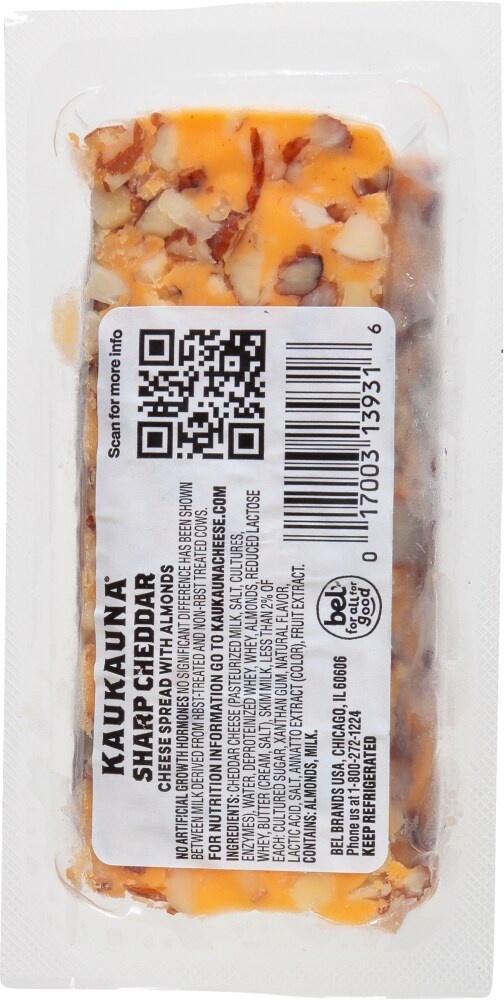 slide 2 of 2, Kaukauna Sharp Cheddar Cheese Spread with Almonds 6 oz, 6 oz
