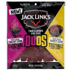 Jack Link's Duos Original/Teriyaki Beef Sticks 2.85 oz
