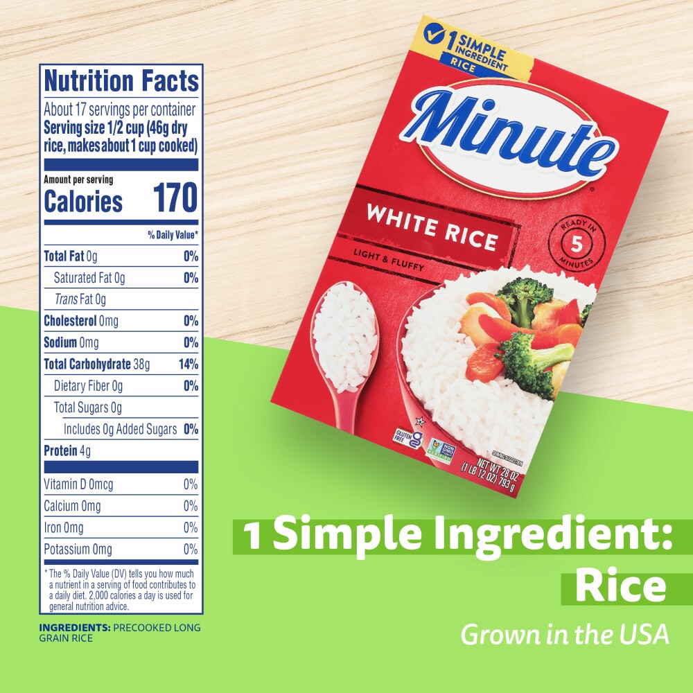 slide 4 of 6, Minute White Rice, 28 oz