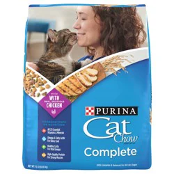 Purina Cat Chow Complete Dry Cat Food Real Chicken, 15 lb