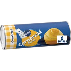 Pillsbury Cornbread Swirls, 6 Ct, Refrigerated Canned Dough, 11 oz